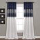 Lush Decor Night Sky Window Curtain Panel Single 42W x 95L Navy White Sequin Backdrop Curtain Room Darkening Curtains For Bedroom Glam Decor