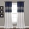 Lush Decor Night Sky Window Curtain Panel Single 42W x 95L Navy White Sequin Backdrop Curtain Room Darkening Curtains For Bedroom Glam Decor