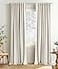 INOVADAY 100 Blackout Curtains 108 Inches Length 2 Panels Set Back TabRod Pocket Linen Black Out Curtains for Bedroom Thermal Insulated Window Drapes Cream W50 X L108