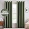 MIULEE 100 Blackout Linen Textured Curtains for Bedroom Solid Thermal Insulated Olive Green Grommet Room Darkening Curtains Drapes Luxury Decor for Living Room 52 x 84 Inch 2 Panels