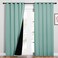 NICETOWN 100 Blackout Window Curtain Panels Cold and Full Light Blocking Drapes with Black Liner for Nursery 84 inches Drop Thermal Insulated Draperies Aqua Blue 2 PCs 62 Wide Each Panel