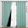 NICETOWN 100 Blackout Window Curtain Panels Cold and Full Light Blocking Drapes with Black Liner for Nursery 84 inches Drop Thermal Insulated Draperies Aqua Blue 2 PCs 62 Wide Each Panel
