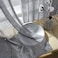 Maison Colette Gray Luxurious Natural Linen Texture Stripe Curtains for Living RoomBedroom Light Filtering Short Semi Sheer Window Treatments Drapes2 Panels 52 W x 63 LGrey