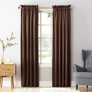 Sun Zero Barrow Energy Efficient Rod Pocket Curtain Panel Pair 54 x 84