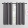 NICETOWN Bedroom Curtains Blackout Drapery Panels Three Pass Microfiber Thermal Insulated Solid Ring Top Blackout Window CurtainsDrapes Two Panels 42 x 50 inches Gray