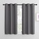 NICETOWN Bedroom Curtains Blackout Drapery Panels Three Pass Microfiber Thermal Insulated Solid Ring Top Blackout Window CurtainsDrapes Two Panels 42 x 50 inches Gray