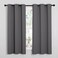 NICETOWN Bedroom Curtains Blackout Drapery Panels Three Pass Microfiber Thermal Insulated Solid Ring Top Blackout Window CurtainsDrapes Two Panels 42 x 48 inches Gray