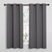 NICETOWN Bedroom Curtains Blackout Drapery Panels Three Pass Microfiber Thermal Insulated Solid Ring Top Blackout Window CurtainsDrapes Two Panels 42 x 48 inches Gray