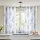 MYSKY HOME Floral Curtains 45 inch Long Thermal Insulated Light Filtering Soft Curtains for Bedroom Bathroom Grommet Top Leaf Flower Drapes 2 Panels Navy Blue