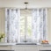 MYSKY HOME Floral Curtains 45 inch Long Thermal Insulated Light Filtering Soft Curtains for Bedroom Bathroom Grommet Top Leaf Flower Drapes 2 Panels Navy Blue