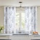 MYSKY HOME Floral Curtains 45 inch Long Thermal Insulated Light Filtering Soft Curtains for Bedroom Bathroom Grommet Top Leaf Flower Drapes 2 Panels Navy Blue
