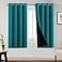 PrinceDeco 100 Blackout Window Curtain Panels Heat and Full Light Blocking Drapes with Black Liner for Nursery 63 inches Drop Thermal Insulated Draperies Blue 2 Pieces W52 x L63