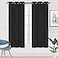 Better Home Style 2 Piece Solid Color 100 Blackout Room Darkening 2 Panels Window Treatment Curtain Insulated Drapes for Any Window with Grommets M3763 Black 2 Panels 36 W X 63 L Each