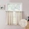 Tollpiz Linen Tier Curtain Rod Pocket Semi Sheer Half Kitchen Curtains Burlap Light Filtering Thick Linen Drape for Bathroom 30 x 36 inches Long Natural Set of 2 Panels
