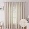Tollpiz Short Linen Curtains Bedroom Rod Pocket Semi Sheer Curtain Burlap Light Filtering Thick Linen Drapes for Living Room 38 x 45 inches Long Natural Set of 2 Panels