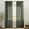 PANELSBURG Olive Green Linen Cotton Blend Curtains Earth Tone Light Filtering Lightweight Panels for Modern Natural Organic Living Space 84 Inch Length