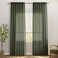 PANELSBURG Olive Green Linen Cotton Blend Curtains Earth Tone Light Filtering Lightweight Panels for Modern Natural Organic Living Space 84 Inch Length