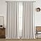 QJmydeco Black Out 96 Inch Long Boho Curtains 2 Panel Set Farmhouse Curtains for Living Room DarkeningThermalNoise Reduction Textured Flax Linen Drape 8ft HookRing Included Birch Off White 50x96