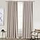 QJmydeco Nursery Curtains Neutral Blackout Floor to Ceiling Track Privacy Curtains for Large Windows Room Divider Ecru Faux Linen Drapes 102 Inches Long Light Blocking W50 x L102 2 Panels