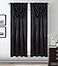 GLORY RUGS Window Panel with Attached Valance Curtain Bedroom Living Room Dining 42X84 Black