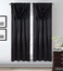 GLORY RUGS Window Panel with Attached Valance Curtain Bedroom Living Room Dining 42X84 Black