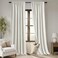 PANELSBURG 86 Inch Blackout Curtains Cat Proof Linen Textured Back Tab Drapes for Bedroom Living Room 52 W x 86 L 2 Panels Set Cream Ivory