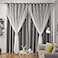 Loyala Star Curtains Double Layer Curtains Blackout Curtains for Bedroom Kids Curtains Cute Curtains Curtains 63 Inches Long 2 Panels Set Grey Curtains 42 X 63 Inches