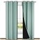 NICETOWN Aqua Blue Blackout Curtains 80 inches Long Full Light Blocking Drapes with Black Liner for Nursery Thermal Insulated Draperies for Hall Villa 2 Pieces 42 Wide Each Panel Aqua Blue