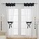 L.Z.E LZE White and Black Sheer Curtains 63 Inch Length 2 Panels for Living Room Transparent Elegant Modern Sheer Curtains for Dining Room BedroomGrommet Small Window Curtain with Design