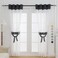 L.Z.E LZE White and Black Sheer Curtains 63 Inch Length 2 Panels for Living Room Transparent Elegant Modern Sheer Curtains for Dining Room BedroomGrommet Small Window Curtain with Design