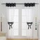 L.Z.E LZE White and Black Sheer Curtains 63 Inch Length 2 Panels for Living Room Transparent Elegant Modern Sheer Curtains for Dining Room BedroomGrommet Small Window Curtain with Design