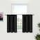 BGment Black Cafe Curtains 24 Inch Length 2 Panels Small Half Drapes with Rod Pocket Privacy Blackout Blinds for Bathroom Kitchen Window Over Sink 29 x 24 Inch