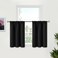BGment Black Cafe Curtains 24 Inch Length 2 Panels Small Half Drapes with Rod Pocket Privacy Blackout Blinds for Bathroom Kitchen Window Over Sink 29 x 24 Inch