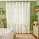 Amidoudou 1 Pair Double Layer Curtains with Valances for Living Room Flower Shaped Embroidered Curtains for Bedroom Beige54x84 Inch