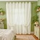 Amidoudou 1 Pair Double Layer Curtains with Valances for Living Room Flower Shaped Embroidered Curtains for Bedroom Beige54x84 Inch