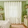 Amidoudou 1 Pair Double Layer Curtains with Valances for Living Room Flower Shaped Embroidered Curtains for Bedroom Beige54x84 Inch