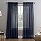 No. 918 No 918 Erica Crushed Sheer Voile Rod Pocket Curtain Panel 51 x 63 Navy Blue