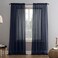 No. 918 No 918 Erica Crushed Sheer Voile Rod Pocket Curtain Panel 51 x 63 Navy Blue