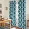 TOWN & TOWN COUNTRY EVERYDAY Ironwork Geo Trellis Sateen Indoor Curtains Room Darkening Blackout Grommet Top Energy Efficient 2Pack Set 52x96 Teal