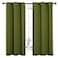 NICETOWN Christmas Window Decoration Thermal Insulated Solid Grommet Blackout CurtainsDrapes for Living Room 1 Pair 42 by 63 inches Olive Green