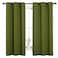 NICETOWN Christmas Window Decoration Thermal Insulated Solid Grommet Blackout CurtainsDrapes for Living Room 1 Pair 42 by 63 inches Olive Green