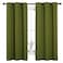 NICETOWN Christmas Window Decoration Thermal Insulated Solid Grommet Blackout CurtainsDrapes for Living Room 1 Pair 42 by 63 inches Olive Green