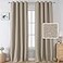 H.VERSAILTEX HVERSAILTEX Linen Blackout Curtains 96 Inch Linen Textured Room Darkening Curtain for Bedroom Boho Rustic Farmhouse Decor Burlap Curtains Grommet Linen Curtain Drapes 2 Panels Heather Lig