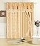 All American Collection New 4 Piece Drape Set with Attached Valance and Sheer with 2 Tie Backs Included 84 Length Gold