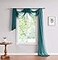 LinenZone Teal Window Scarf Valance in 216 Inch Size Use Window Scarves as Canopy Bed or Backdrop Curtains Curtain Scarf or Sheer Fabric for Draping Amazing 55 x 216 Teal