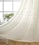 MIUCO Floral Embroidery Semi Sheer Curtains Faux Linen Grommet Curtains for Bedroom 52 x 63 Inch 2 Panels Off White
