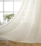 MIUCO Floral Embroidery Semi Sheer Curtains Faux Linen Grommet Curtains for Bedroom 52 x 63 Inch 2 Panels Off White