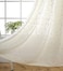 MIUCO Floral Embroidery Semi Sheer Curtains Faux Linen Grommet Curtains for Bedroom 52 x 63 Inch 2 Panels Off White