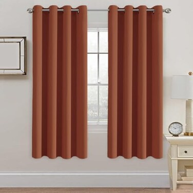 H.VERSAILTEX HVERSAILTEX Solid Thermal Insulated Grommet Blackout Window Curtain Panels for Nursery Infant Care Orange 52 W x 72 L Set of 2 Panels