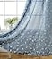 MIUCO Floral Embroidery Semi Sheer Curtains Faux Linen Grommet Curtains for Bedroom 52 x 63 Inch 2 Panels Dusty Blue